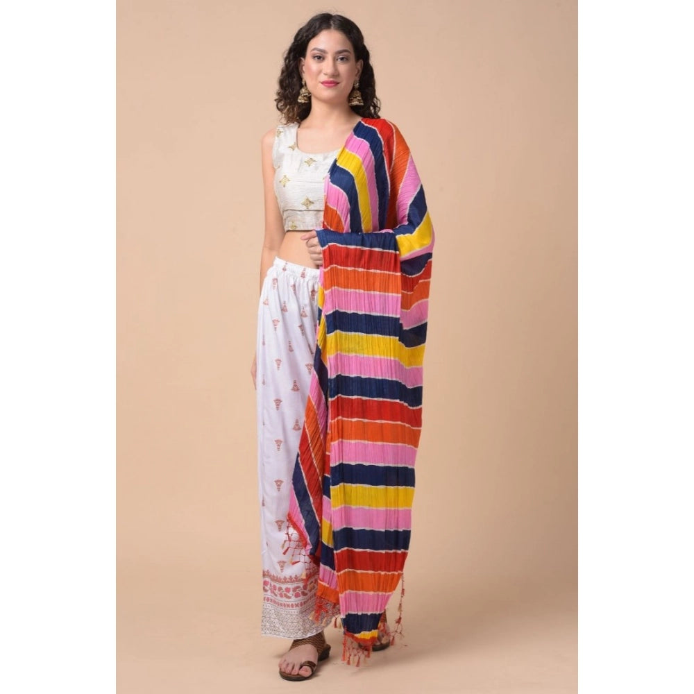 Women's Chanderi Printed Dupatta (Multicolor, Length: 2.25 to 2.50 Mtr)