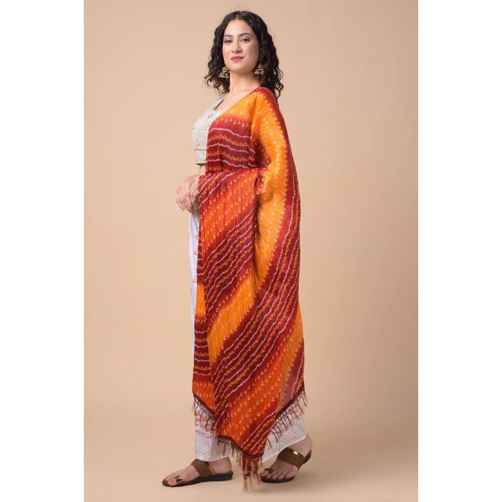 Women's Chanderi Printed Dupatta (Multicolor, Length: 2.25 to 2.50 Mtr)