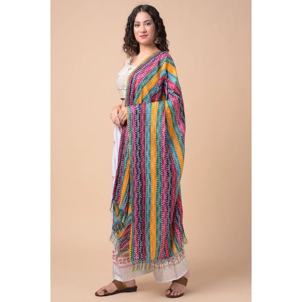 Women's Chanderi Printed Dupatta (Multicolor, Length: 2.25 to 2.50 Mtr)
