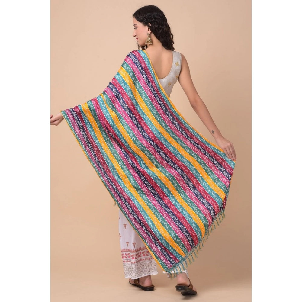 Women's Chanderi Printed Dupatta (Multicolor, Length: 2.25 to 2.50 Mtr)