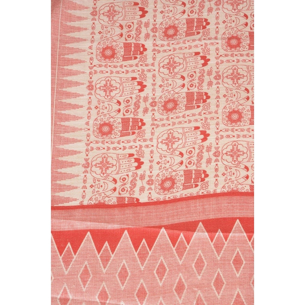 Women's Art Silk Printed Dupatta (Orange, Length: 2.25 to 2.50 Mtr)