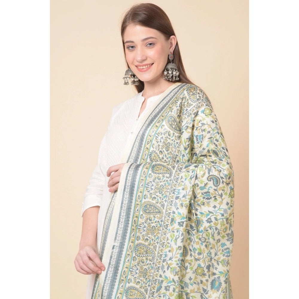 Women's Art Silk Printed Dupatta (Off White, Length: 2.25 to 2.50 Mtr)