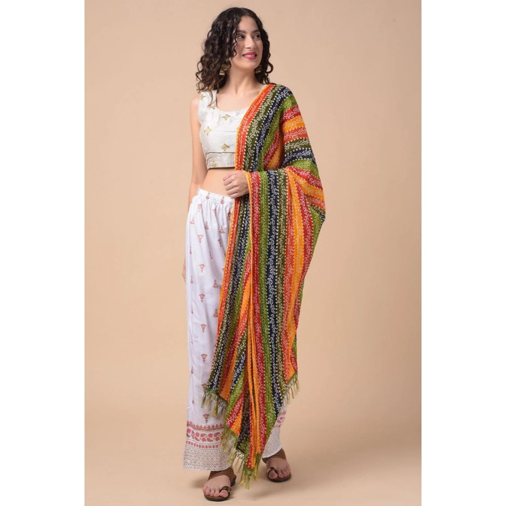 Women's Chanderi Printed Dupatta (Multicolor, Length: 2.25 to 2.50 Mtr)