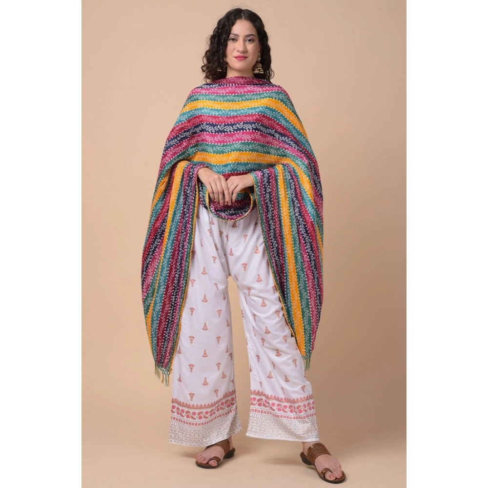 Women's Chanderi Printed Dupatta (Multicolor, Length: 2.25 to 2.50 Mtr)