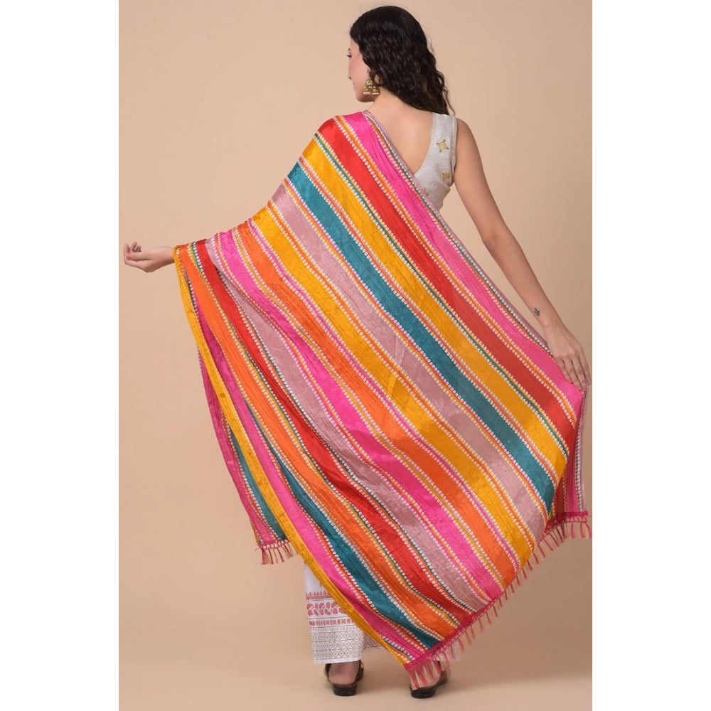 Women's Chanderi Printed Dupatta (Multicolor, Length: 2.25 to 2.50 Mtr)