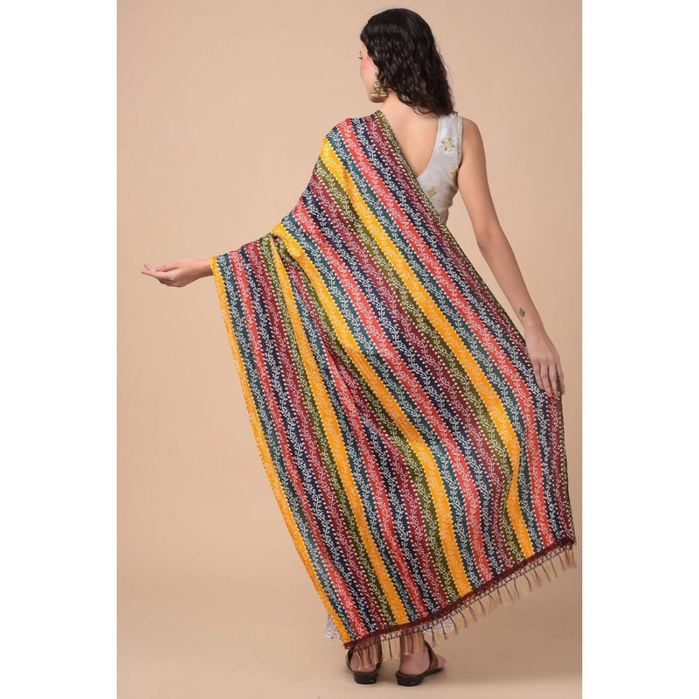 Women's Chanderi Printed Dupatta (Multicolor, Length: 2.25 to 2.50 Mtr)