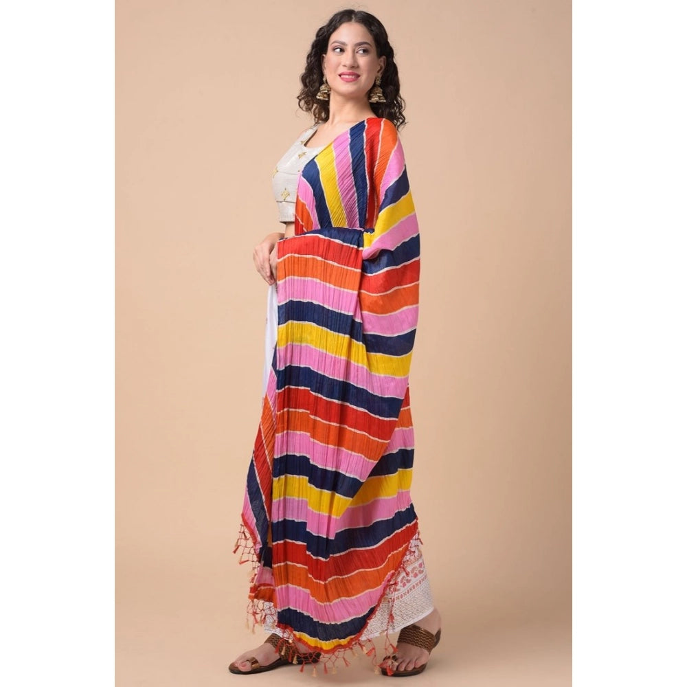 Women's Chanderi Printed Dupatta (Multicolor, Length: 2.25 to 2.50 Mtr)