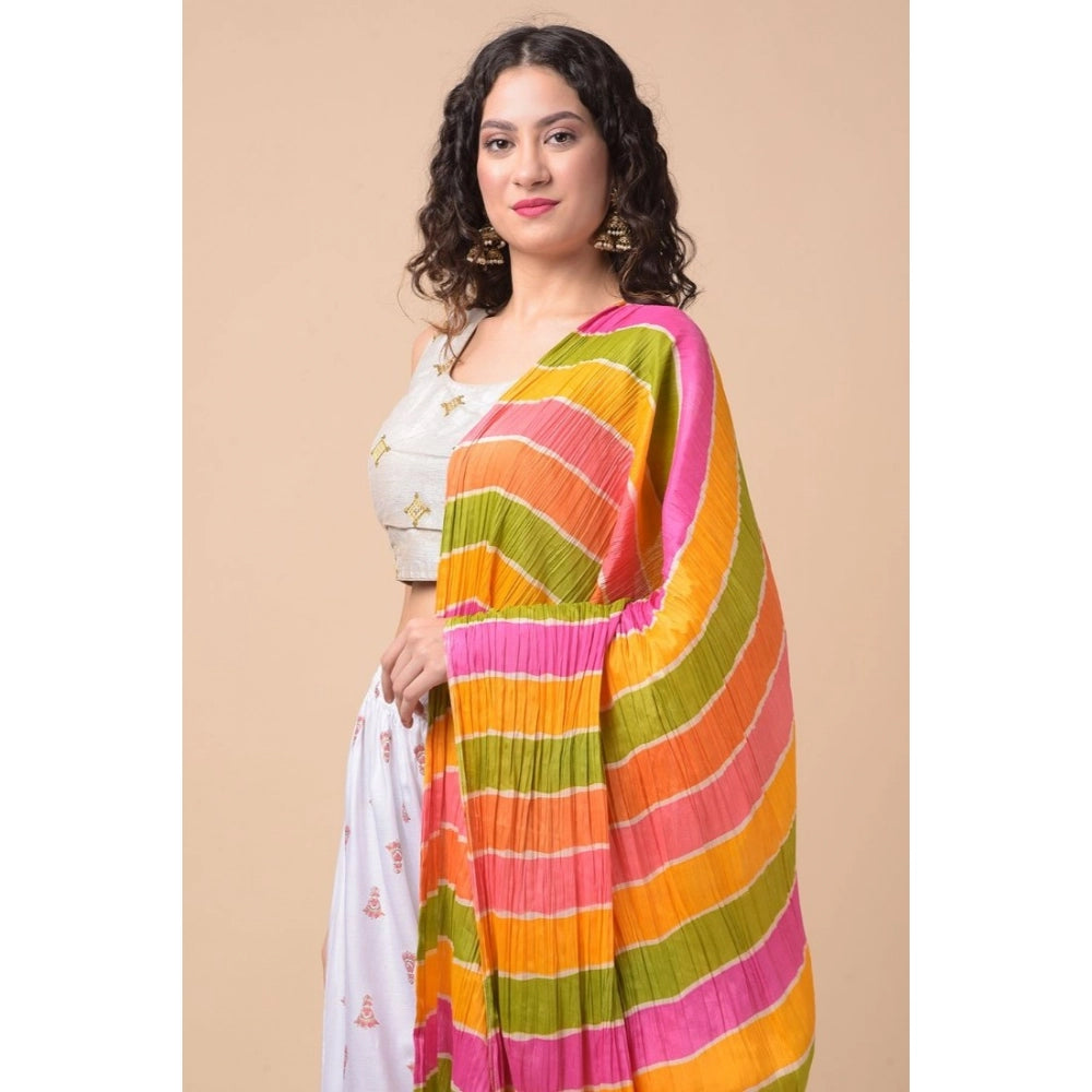 Women's Chanderi Printed Dupatta (Multicolor, Length: 2.25 to 2.50 Mtr)
