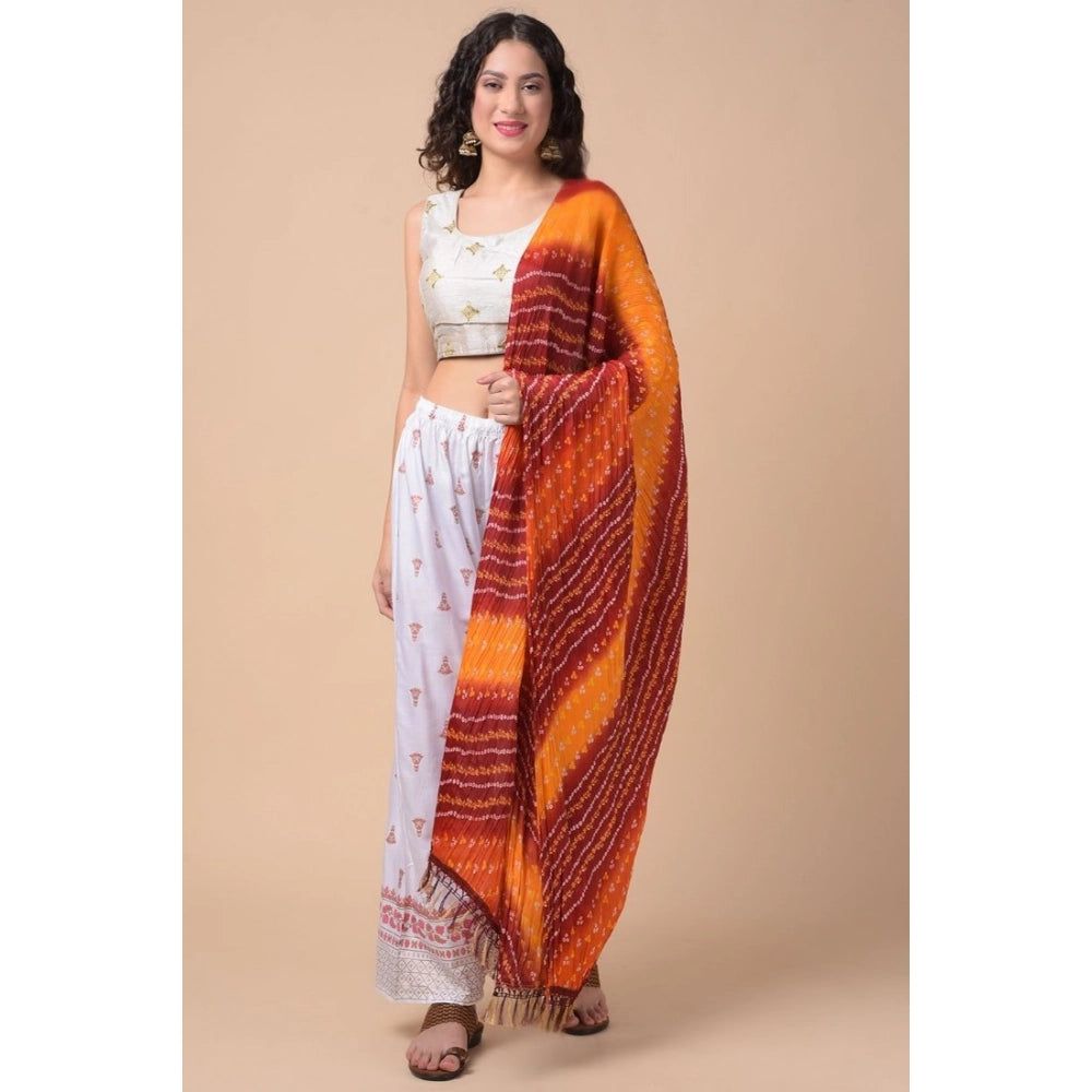 Women's Chanderi Printed Dupatta (Multicolor, Length: 2.25 to 2.50 Mtr)