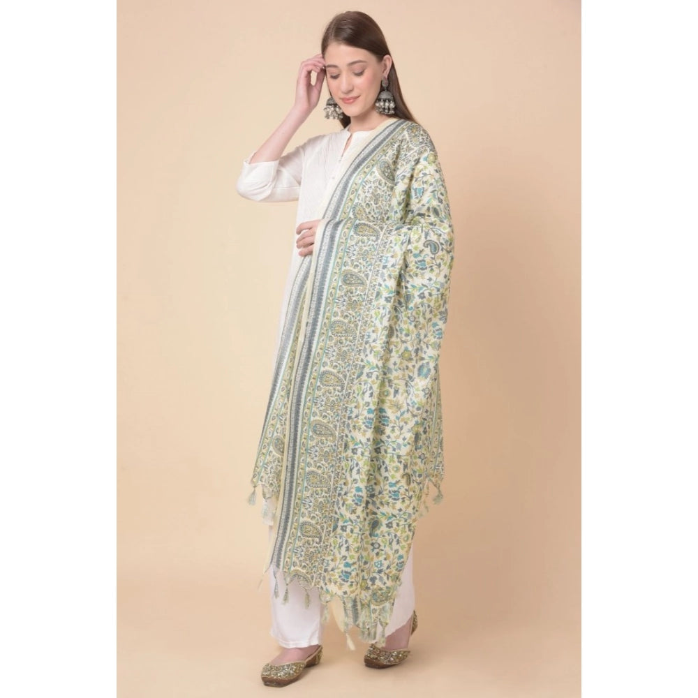 Women's Art Silk Printed Dupatta (Off White, Length: 2.25 to 2.50 Mtr)