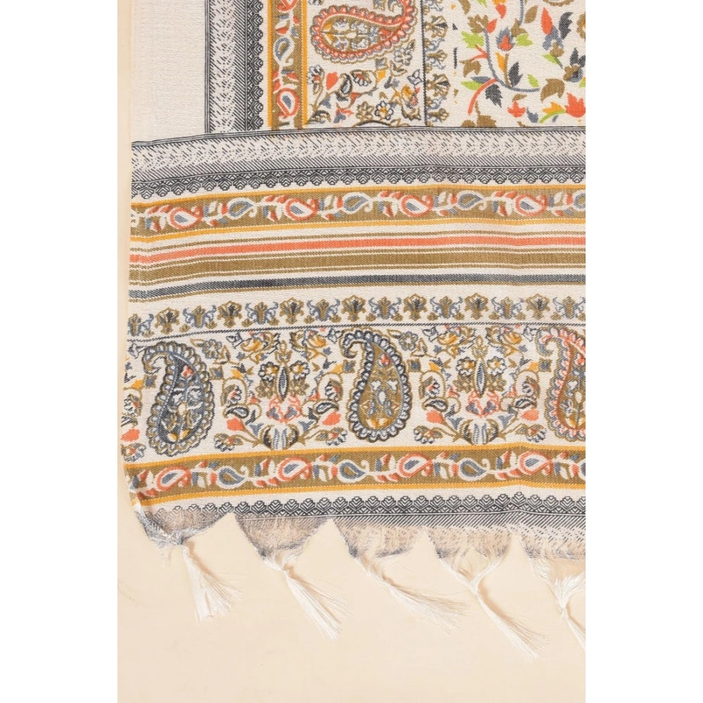 Women's Art Silk Printed Dupatta (White, Length: 2.25 to 2.50 Mtr)