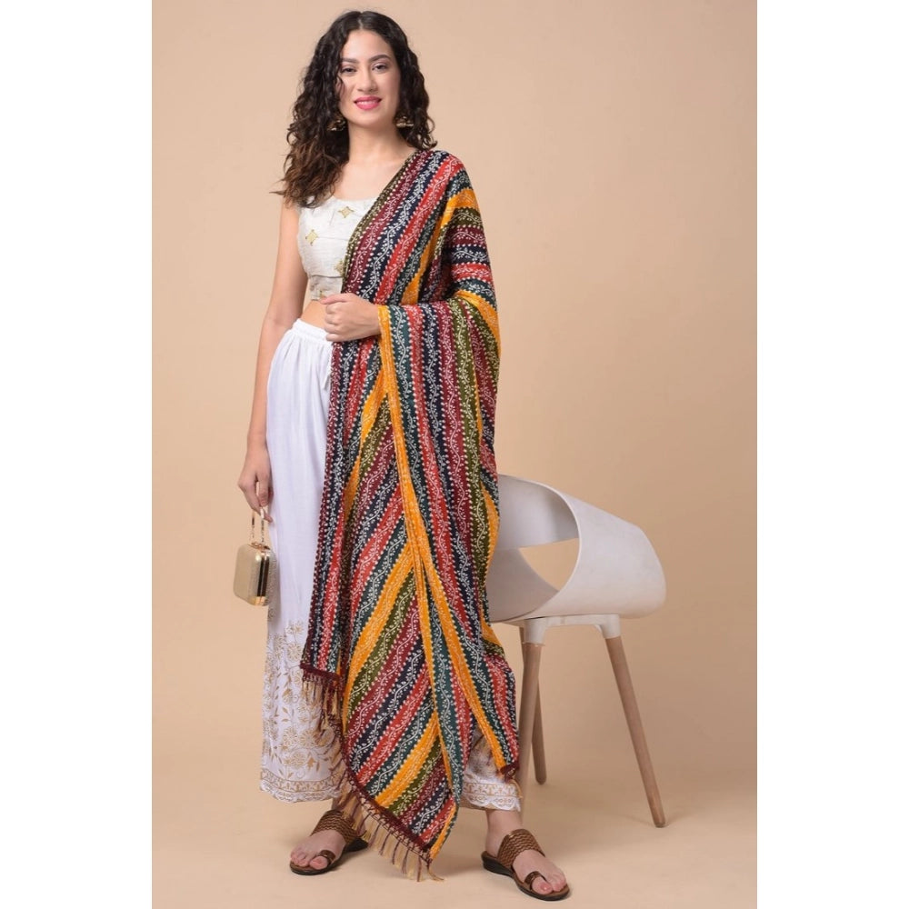 Women's Chanderi Printed Dupatta (Multicolor, Length: 2.25 to 2.50 Mtr)