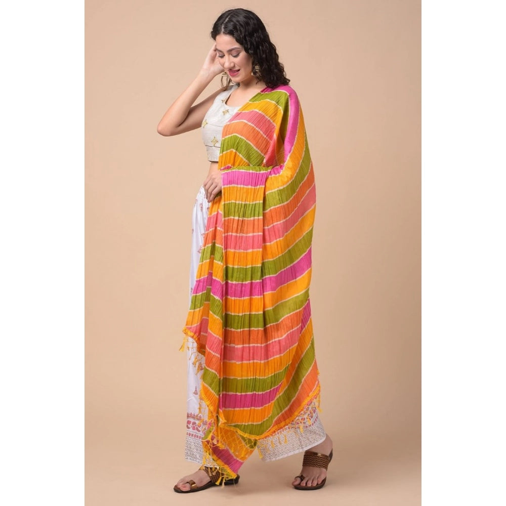 Women's Chanderi Printed Dupatta (Multicolor, Length: 2.25 to 2.50 Mtr)