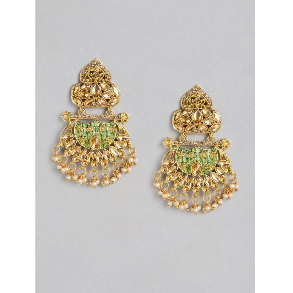 Women's Rose Gold Plated Alloy Earrings (Gold)