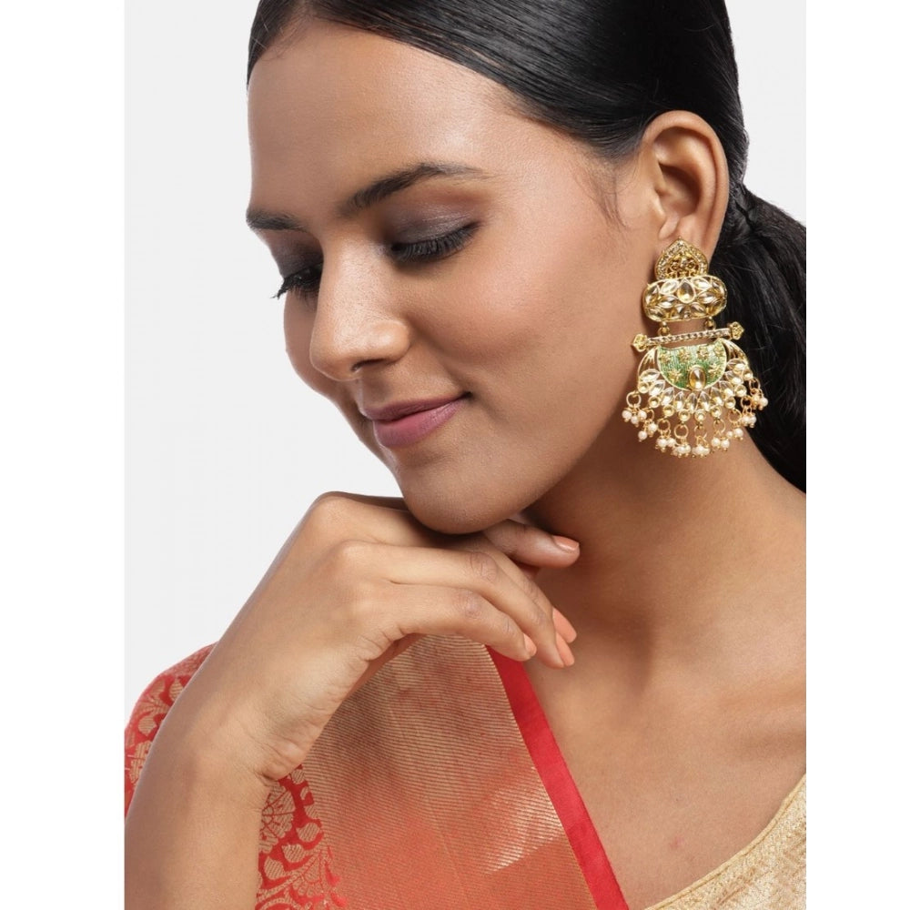 Women's Rose Gold Plated Alloy Earrings (Gold)