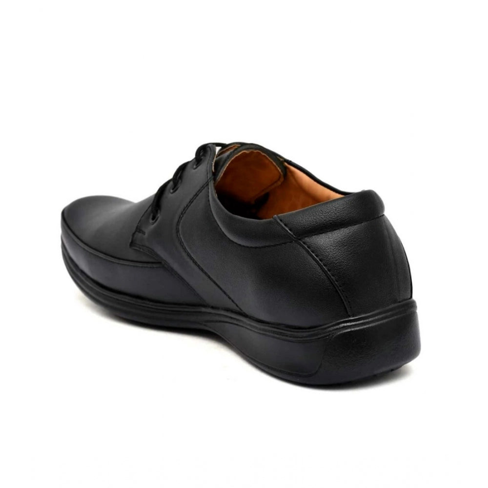 Men's Solid Synthetic Leather Formal Shoes (Black)