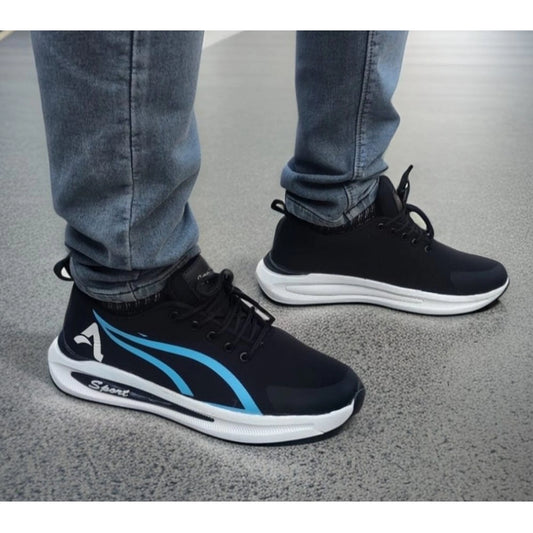 Men's Solid Synthetic Casual Shoes (Blue)