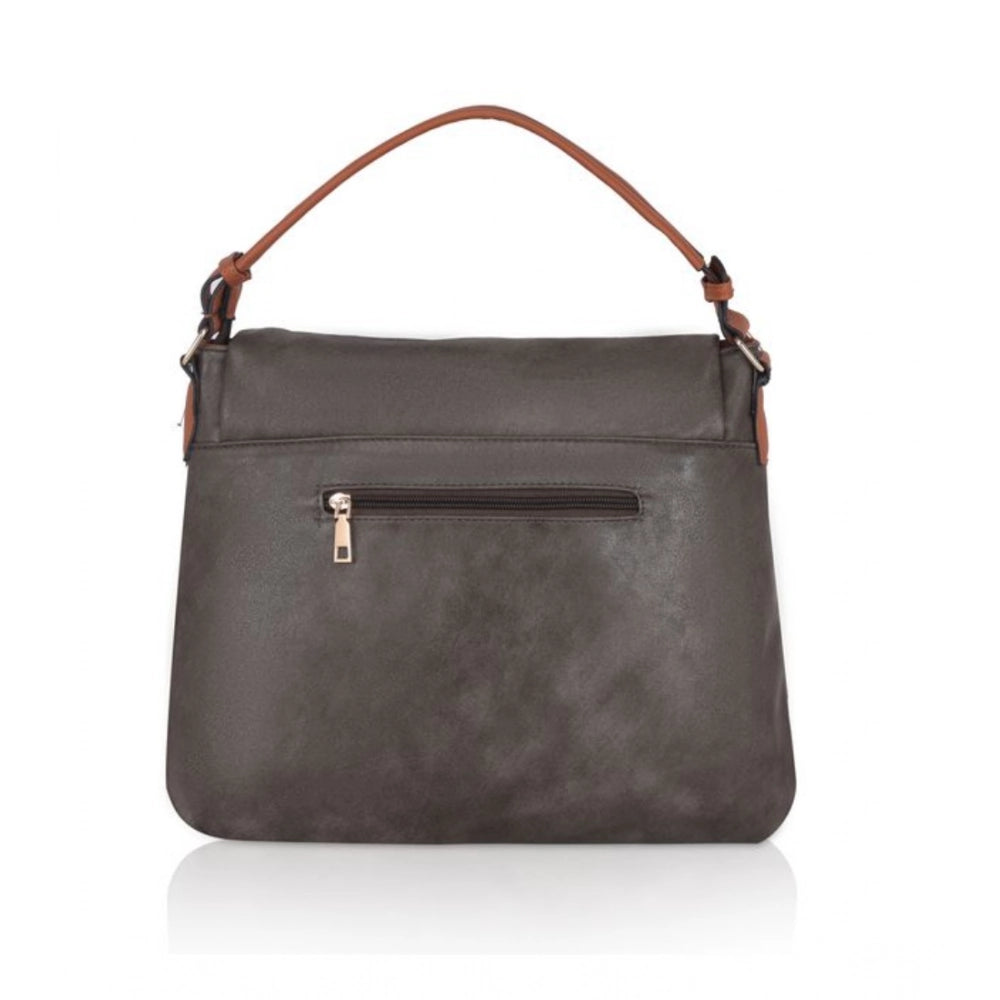 Women's Faux Leather Solid Sling Bag (Green)