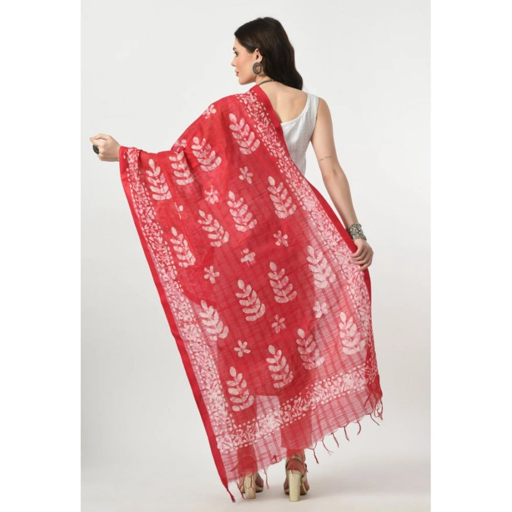 Women's Cotton Printed Dupatta (Rani, Length: Free Size)