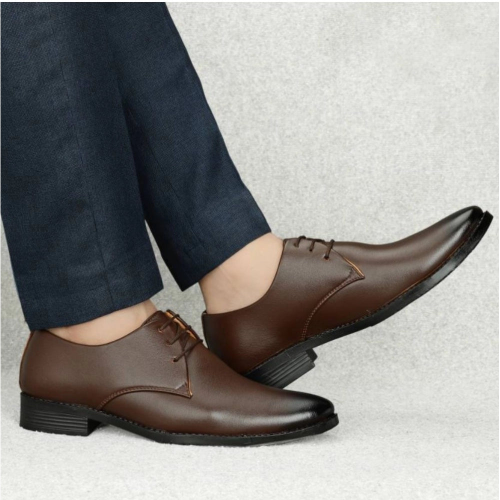 Men's Faux Leather Formal Shoes (Brown)