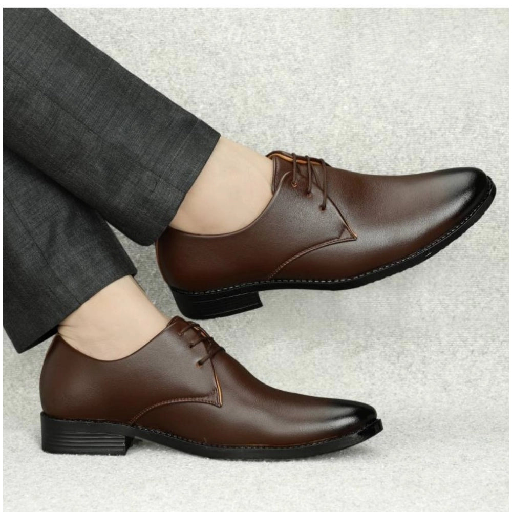 Men's Faux Leather Formal Shoes (Brown)
