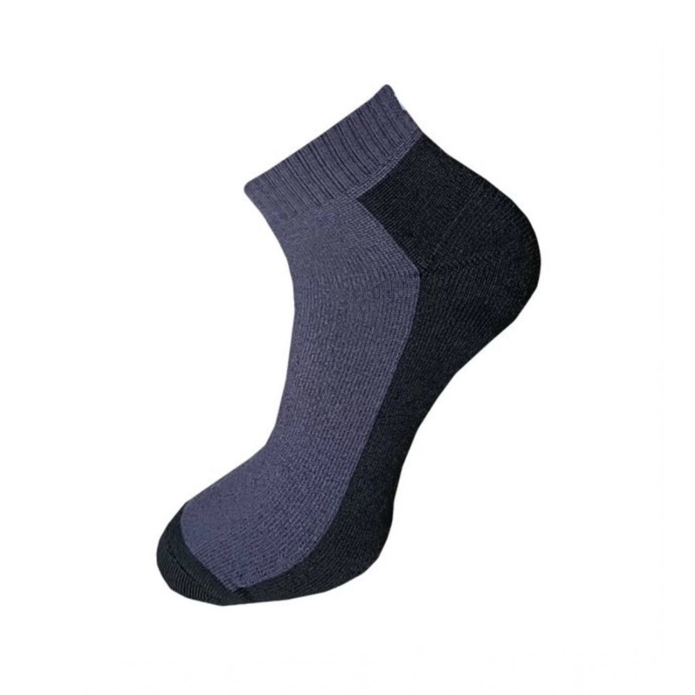 3_Pair Set Unisex Casual Cotton Solid Ankle Length Socks (Multicolor)
