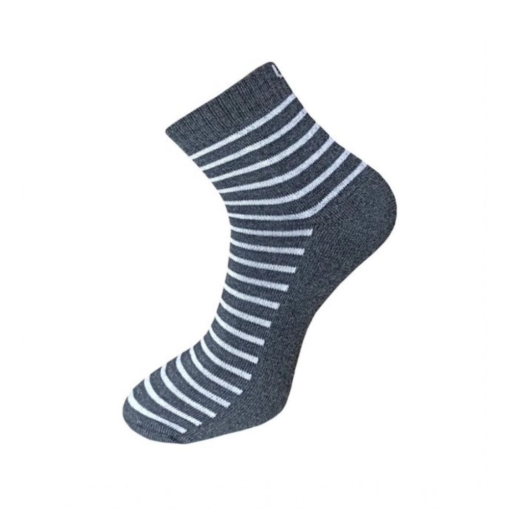 3_Pair Set Unisex Casual Cotton Printed Ankle Length Socks (Multicolor)