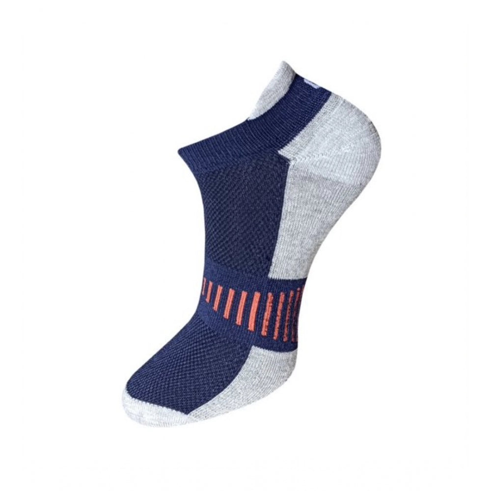 3_Pair Set Unisex Casual Cotton Striped Ankle Length Socks (Multicolor)