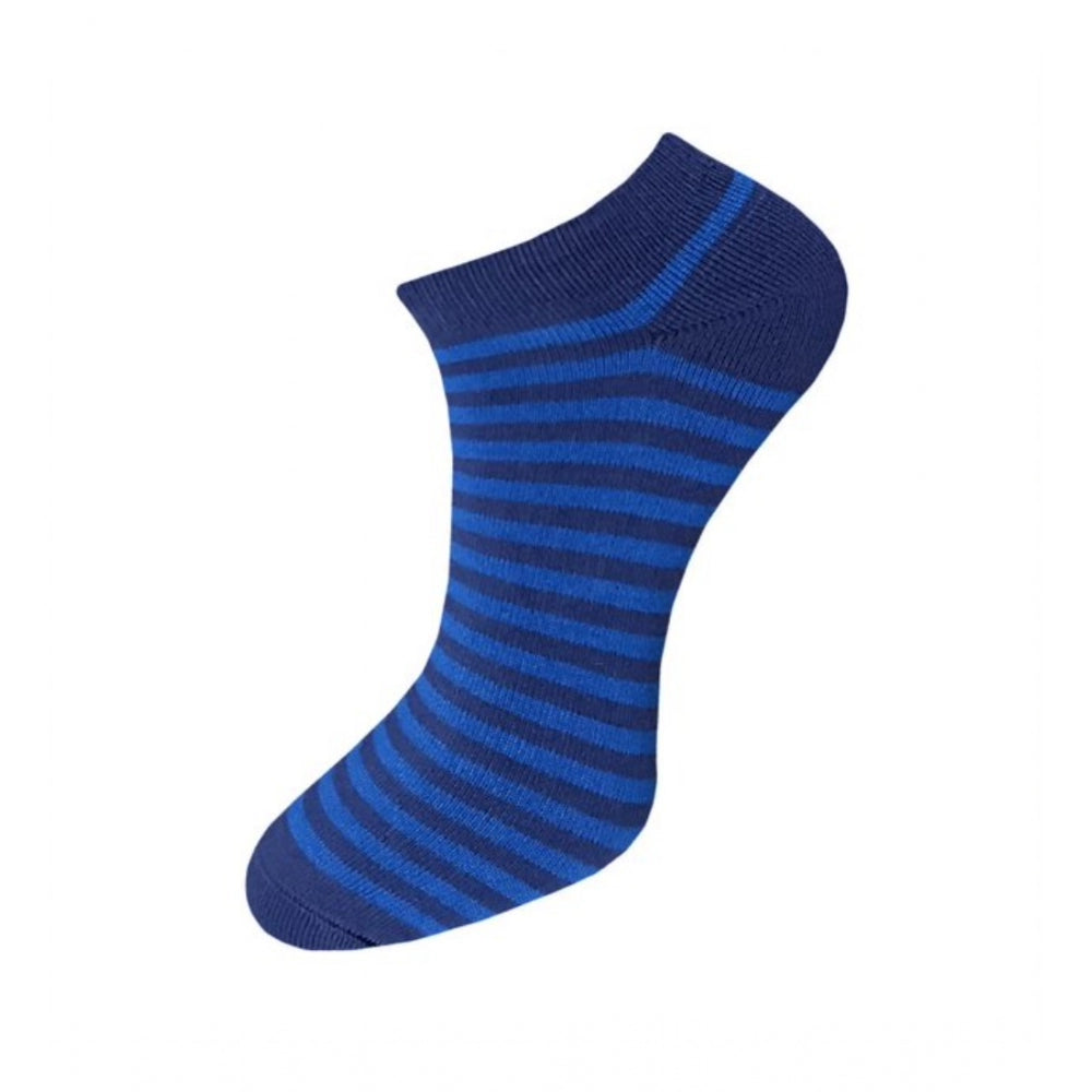 3_Pair Set Unisex Casual Cotton Striped Ankle Length Socks (Multicolor)