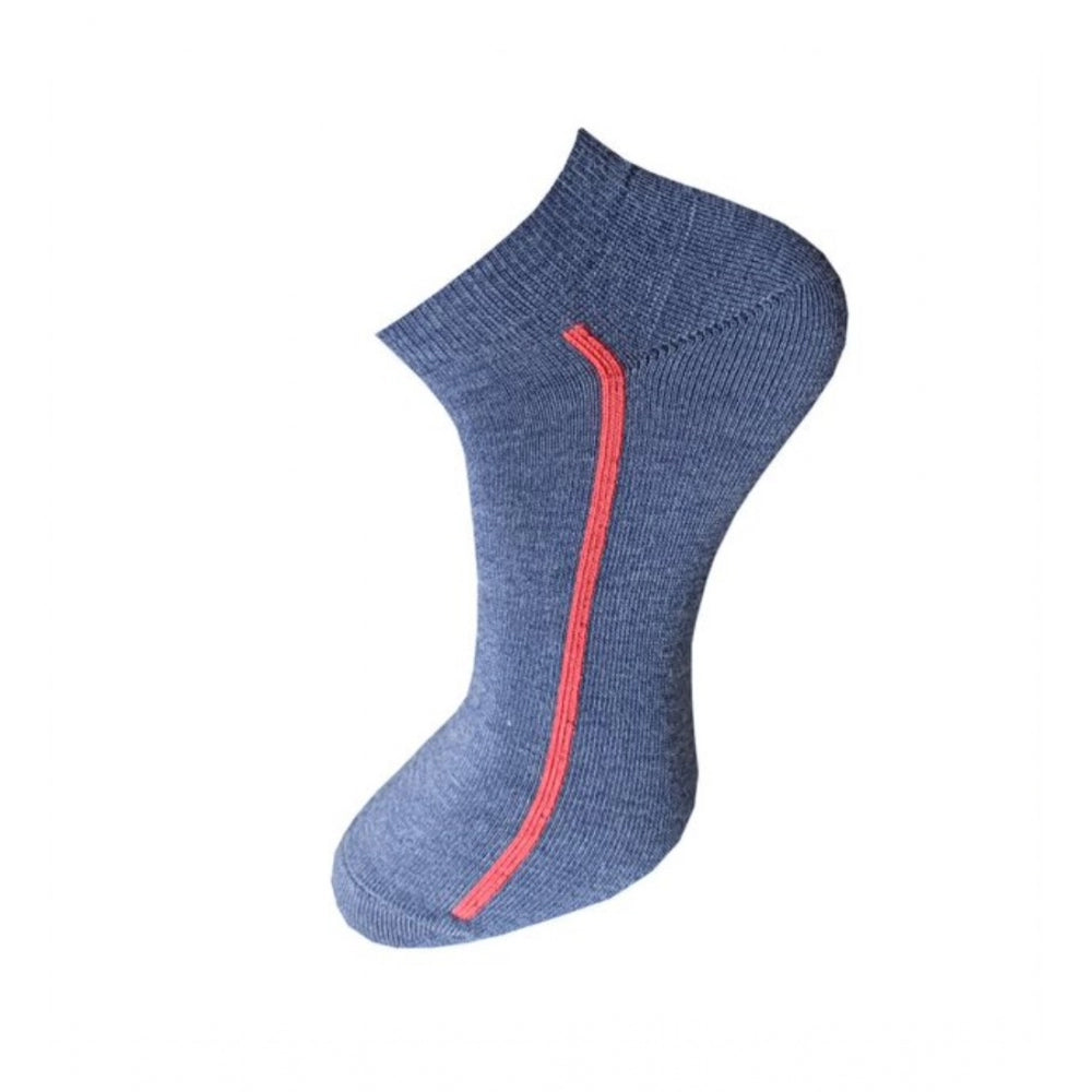 3_Pair Set Unisex Casual Cotton Solid Ankle Length Socks (Multicolor)