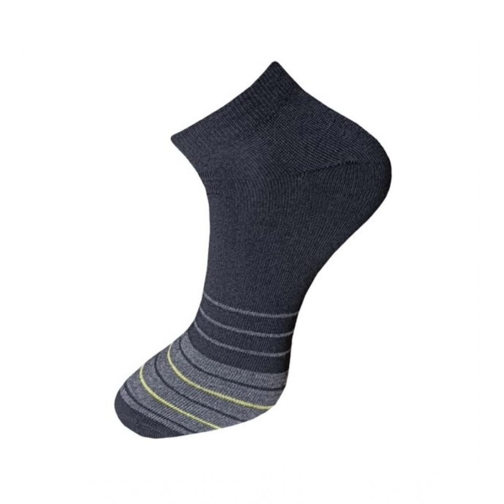3_Pair Set Unisex Casual Cotton Striped Ankle Length Socks (Multicolor)