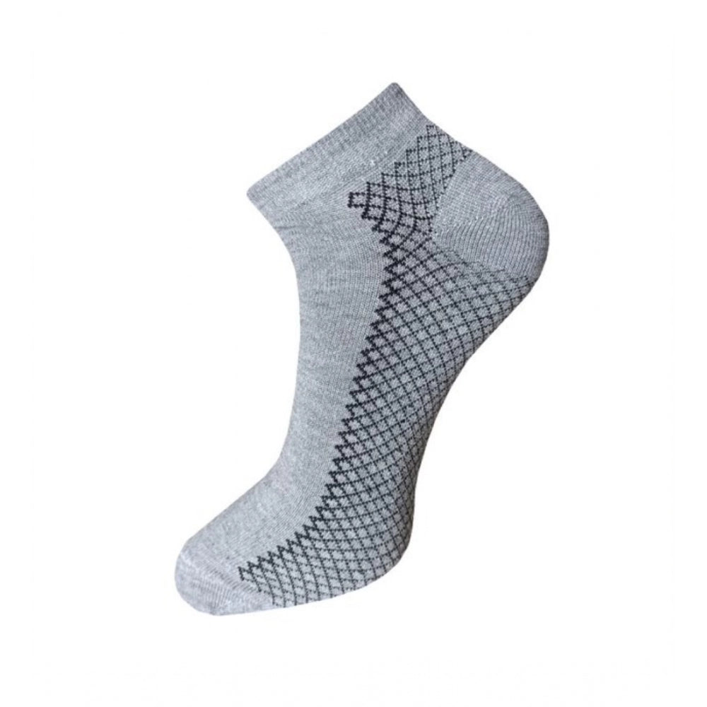 3_Pair Set Unisex Casual Cotton Printed Ankle Length Socks (Multicolor)