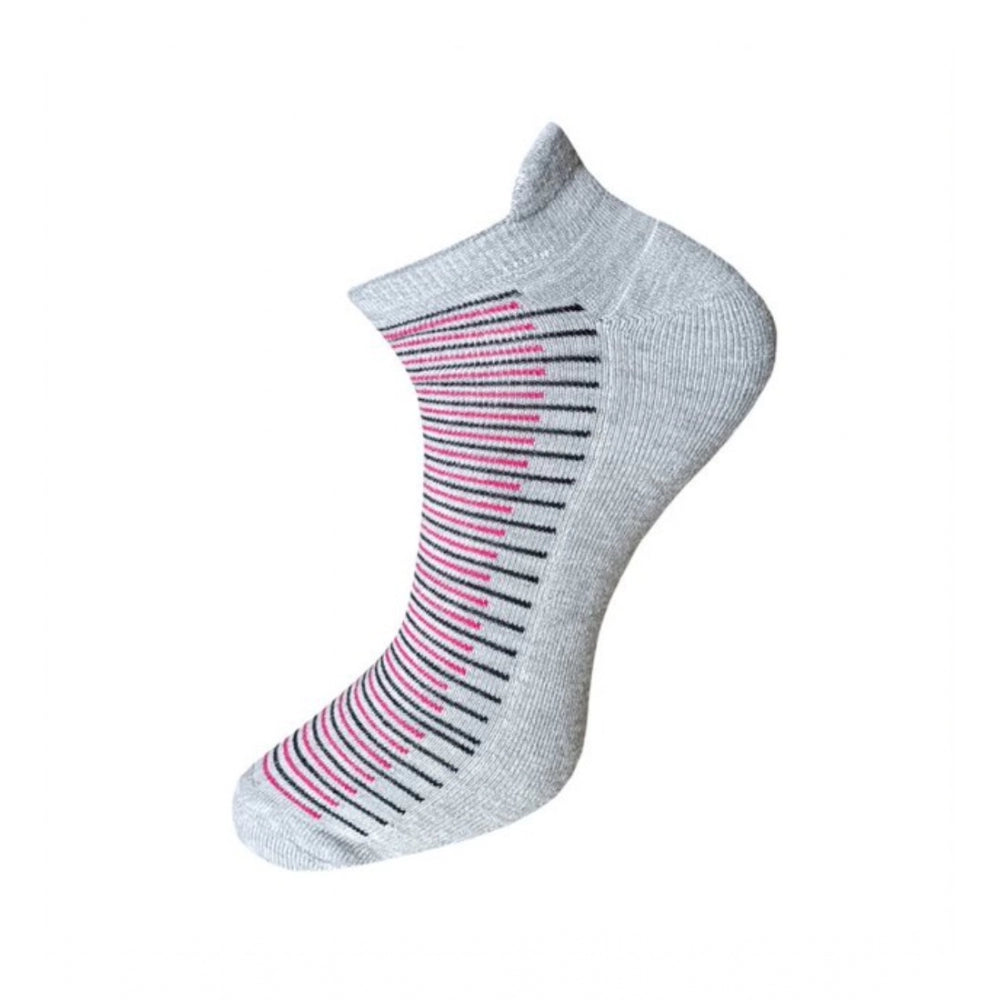 3_Pair Set Unisex Casual Cotton Striped Ankle Length Socks (Multicolor)