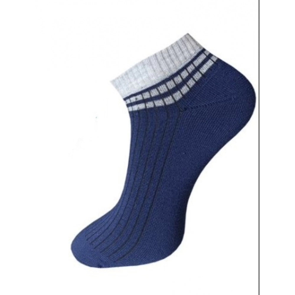 3_Pair Set Unisex Casual Cotton Striped Ankle Length Socks (Multicolor)