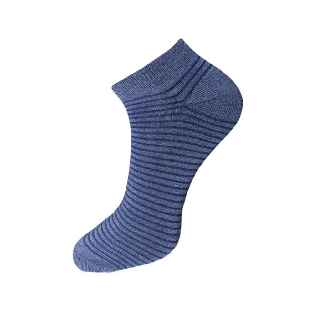 3_Pair Set Unisex Casual Cotton Striped Ankle Length Socks (Multicolor)
