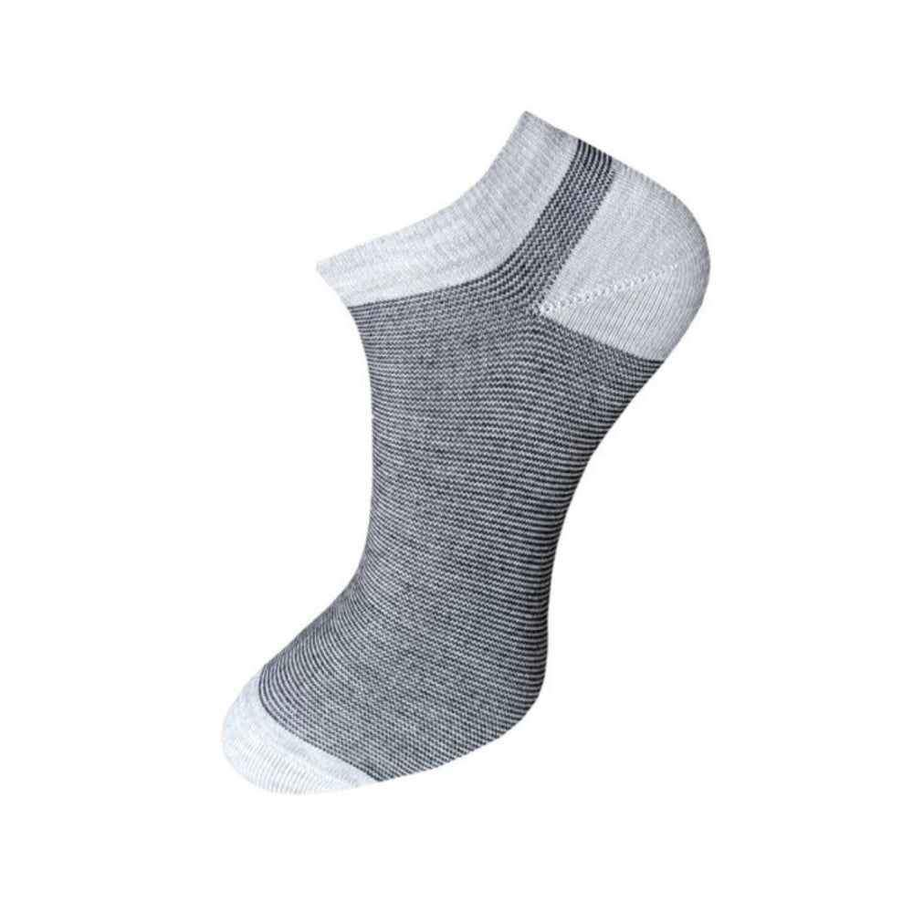 3_Pair Set Unisex Casual Cotton Striped Ankle Length Socks (Multicolor)