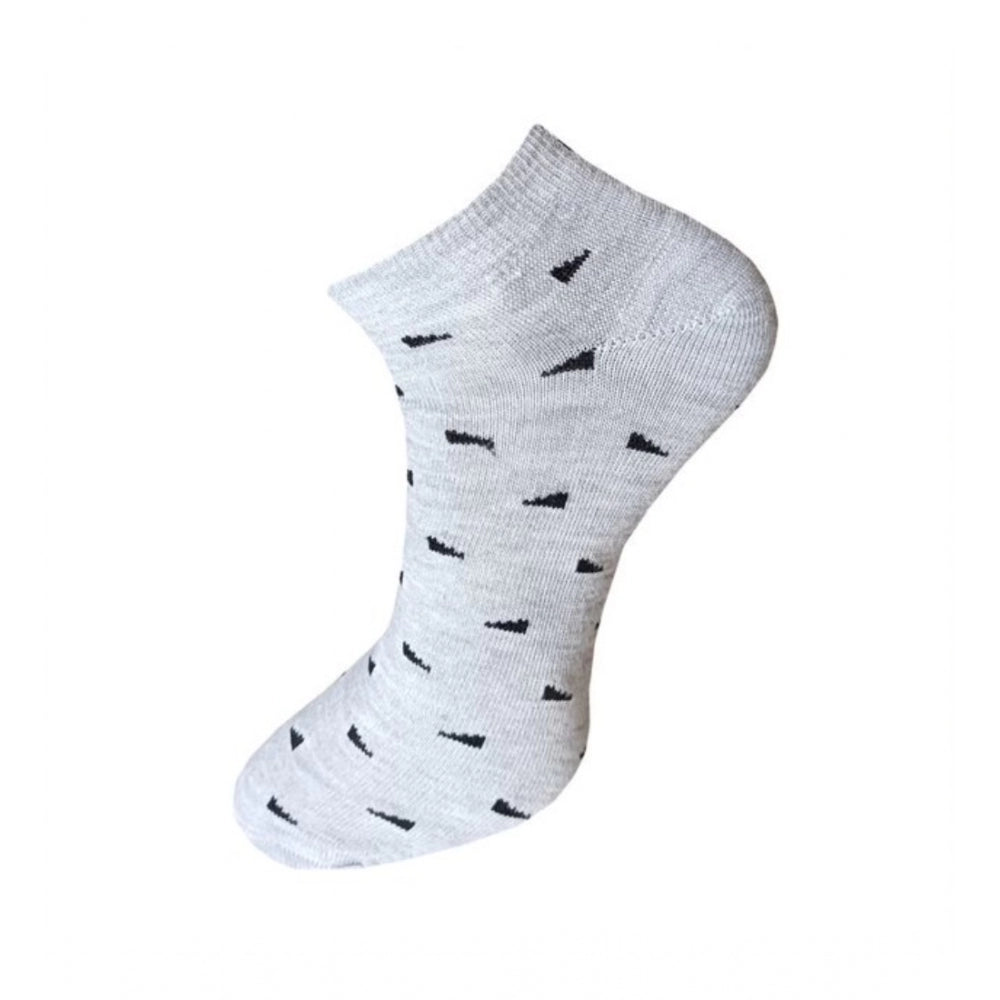 3_Pair Set Unisex Casual Cotton Printed Ankle Length Socks (Multicolor)