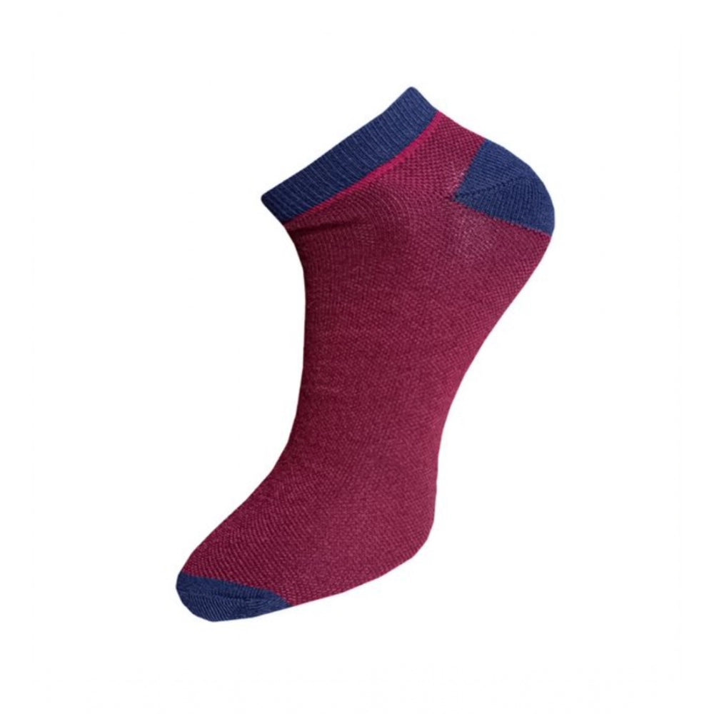 3_Pair Set Unisex Casual Cotton Solid Ankle Length Socks (Multicolor)