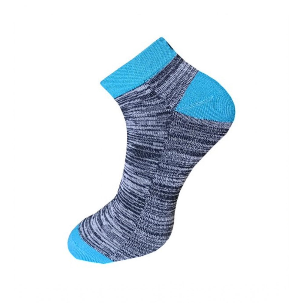 3_Pair Set Unisex Casual Cotton Ribbed Ankle Length Socks (Multicolor)