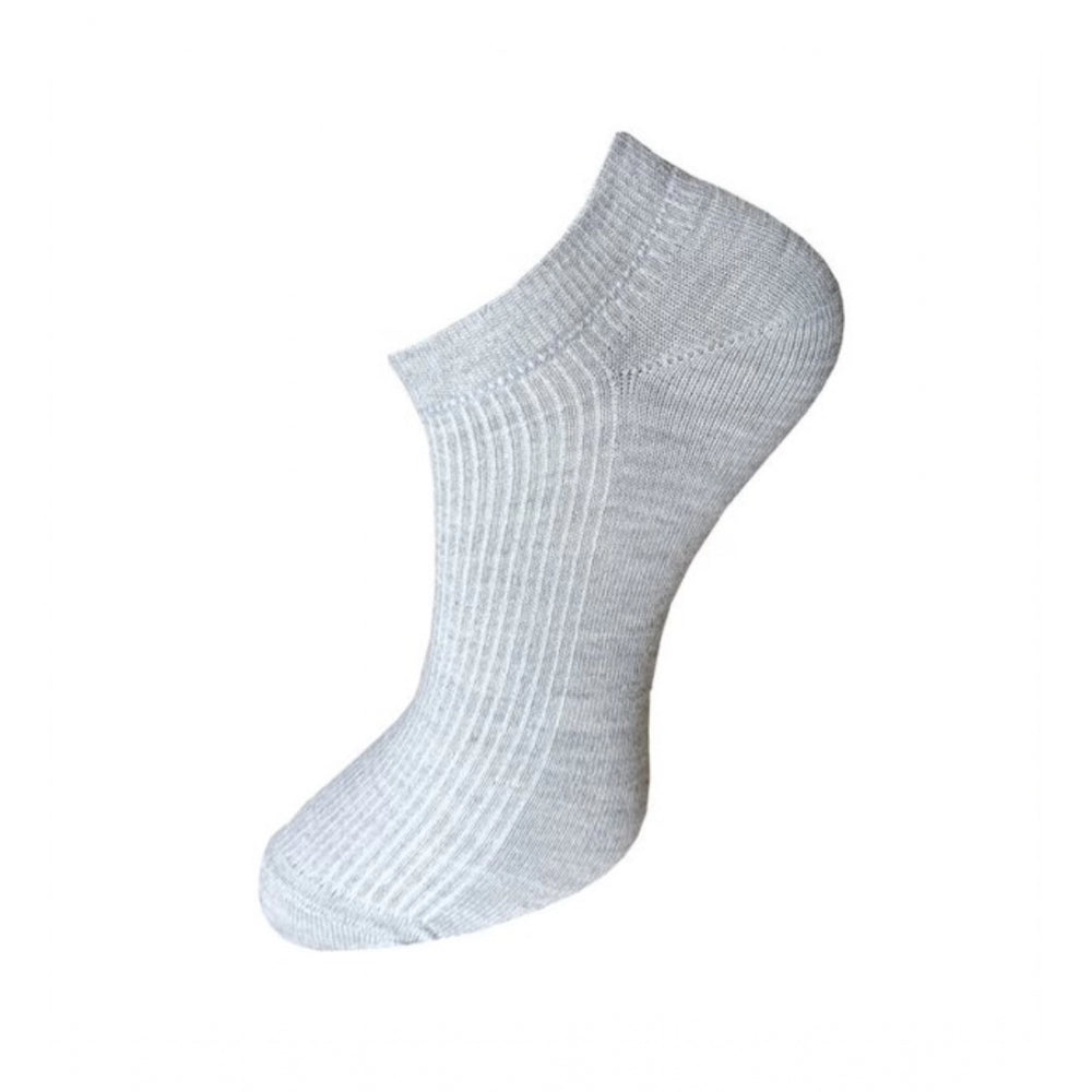 3_Pair Set Unisex Casual Cotton Solid Ankle Length Socks (Multicolor)