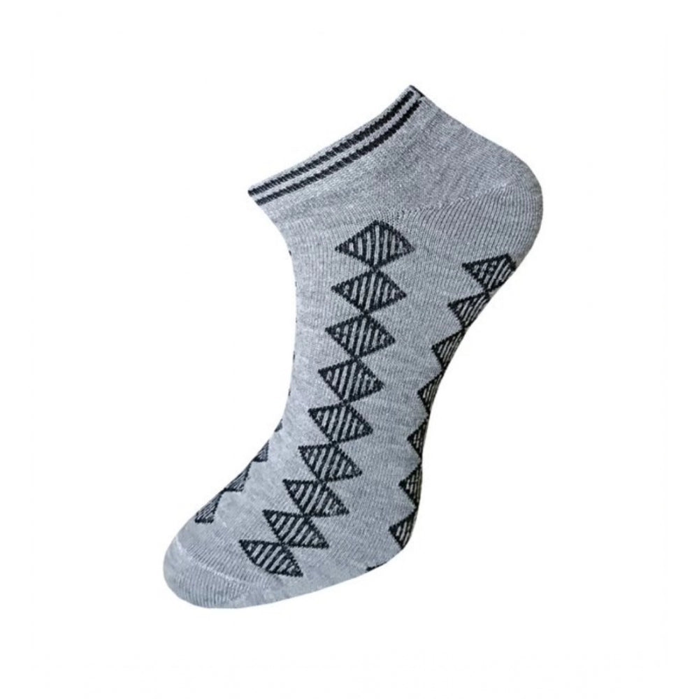 3_Pair Set Unisex Casual Cotton Printed Ankle Length Socks (Multicolor)