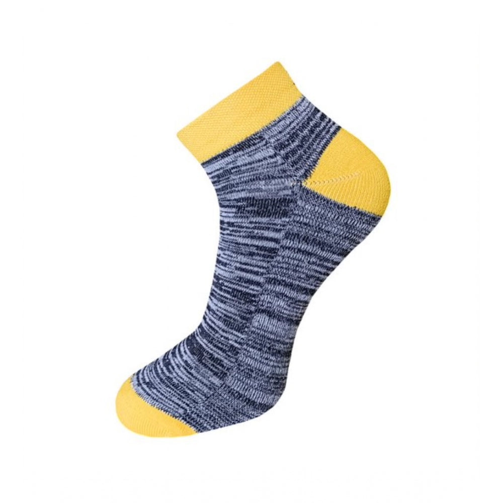 3_Pair Set Unisex Casual Cotton Ribbed Ankle Length Socks (Multicolor)