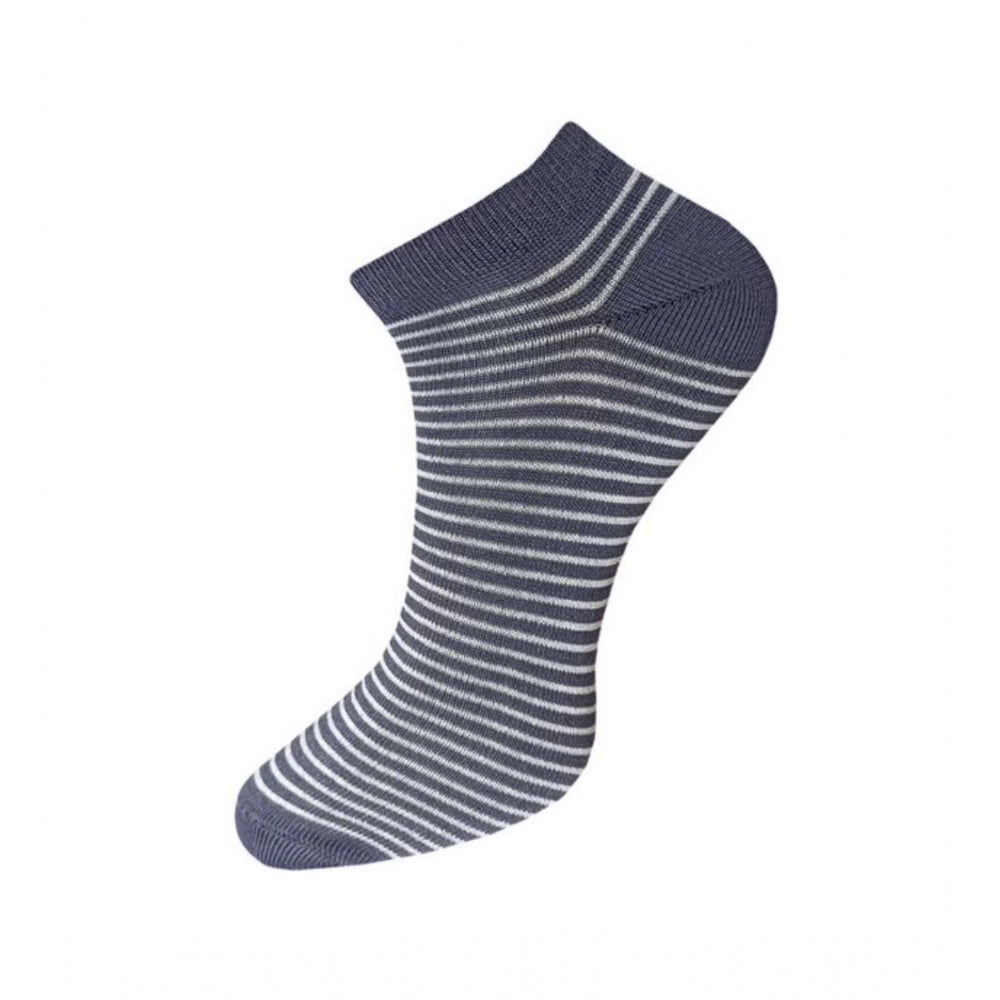 3_Pair Set Unisex Casual Cotton Striped Ankle Length Socks (Multicolor)