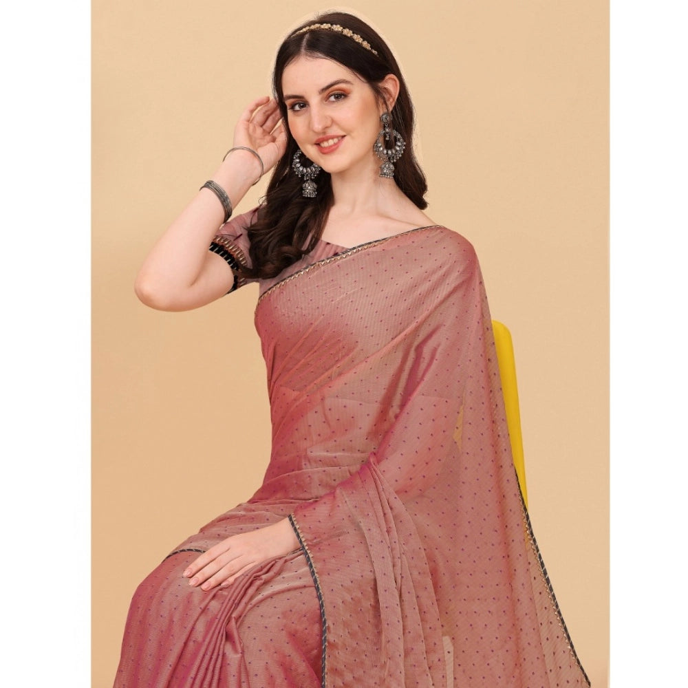 Women's Silk Blend Embellished Saree With Unstitched Blouse 5.5Mtr (Maroon)