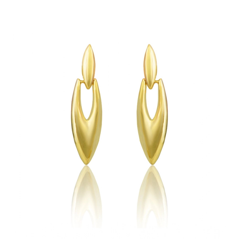 Women's brassNew Gold Tone Polish Mini Office Earrings (Gold Plated)