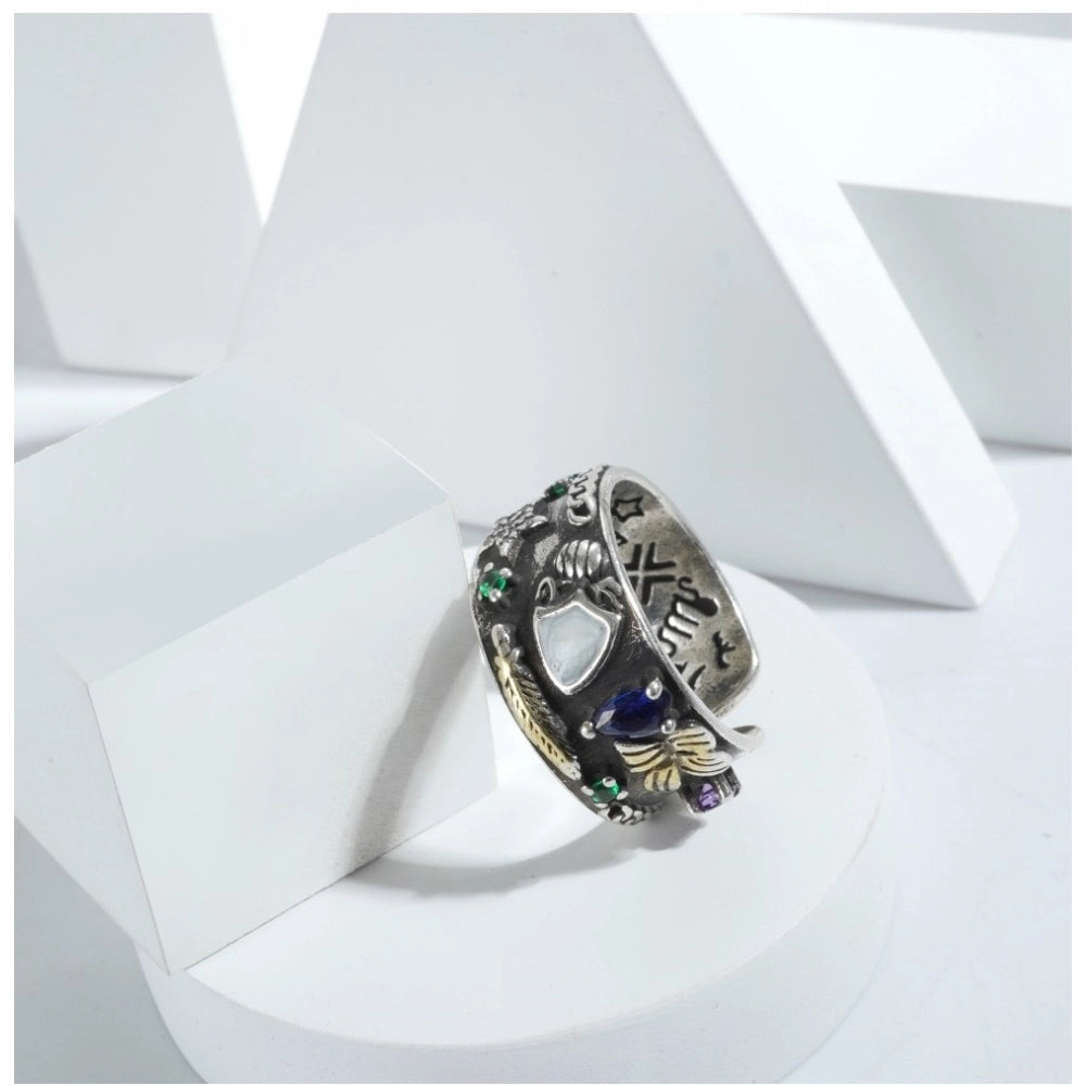 Stainless Steel Imported High-Quality Office Wear Freesize Ring (Silver Plated)