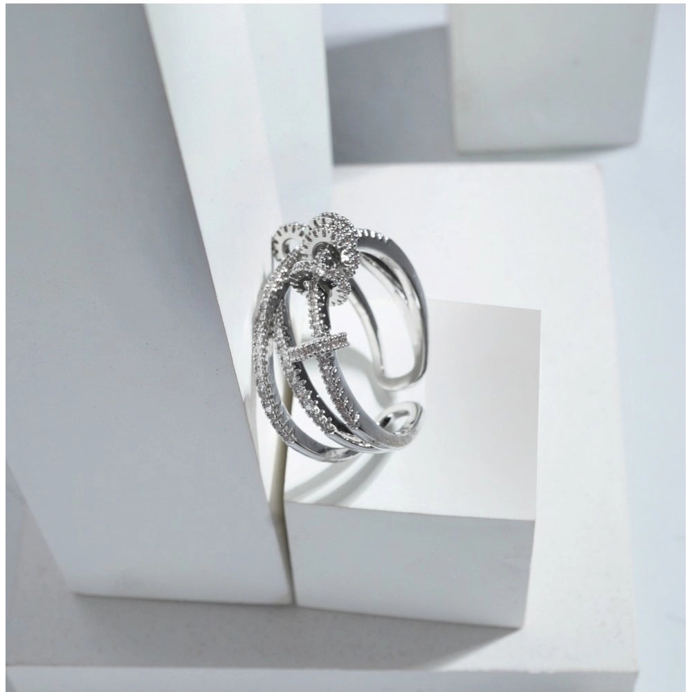 Stainless Steel Silver High-quality Freesize Ring (Silver Plated)