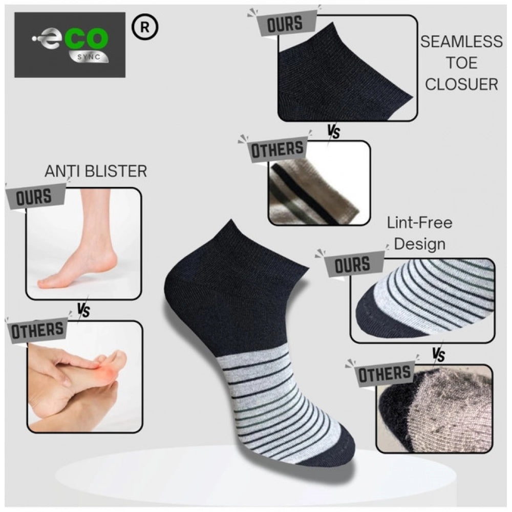 3_Pair Set Unisex Casual Cotton Printed Low Cut Socks (Multicolor)