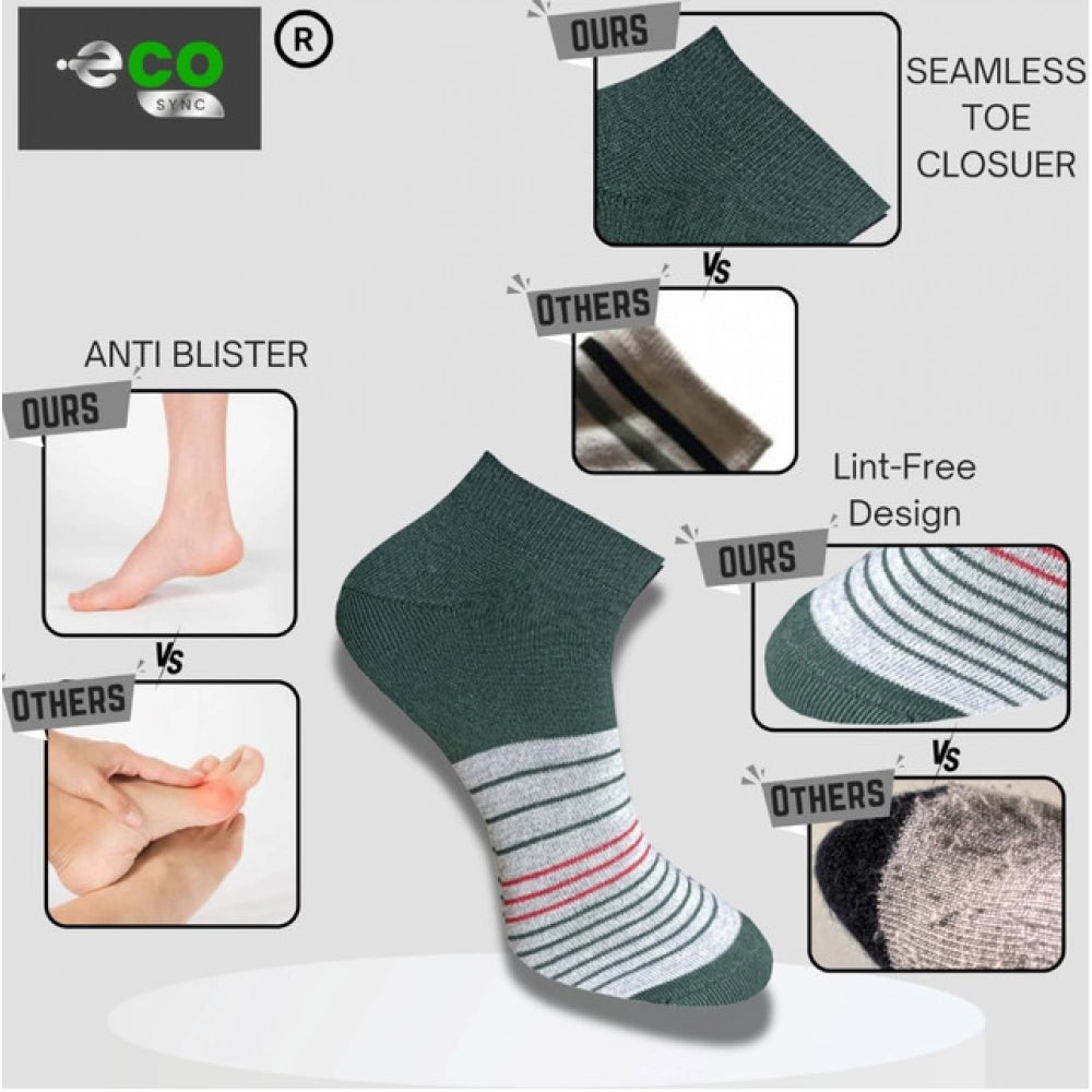 3_Pair Set Unisex Casual Cotton Printed Low Cut Socks (Multicolor)
