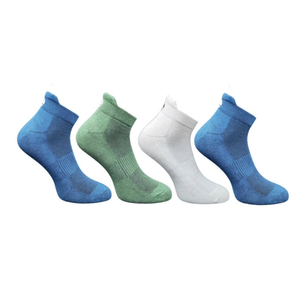 4_Pair Set Unisex Casual Cotton Printed Ankle Length Socks (Multicolor)